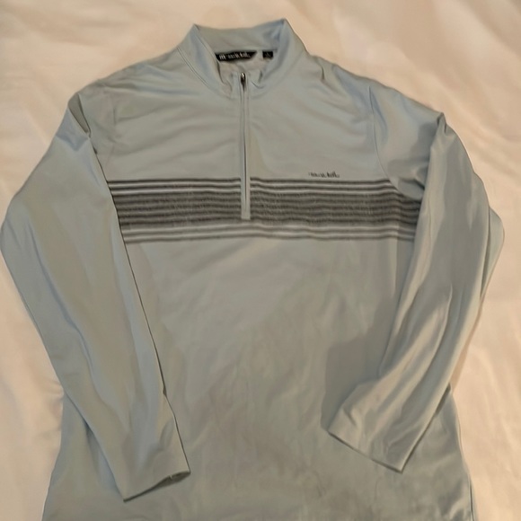 Travis Mathew Striped Performance quarter-zip jacket size Large Light Blue - Picture 2 of 10
